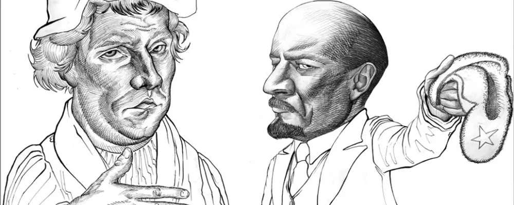 Lutero e Lenin - Illustrazione di Duluoz