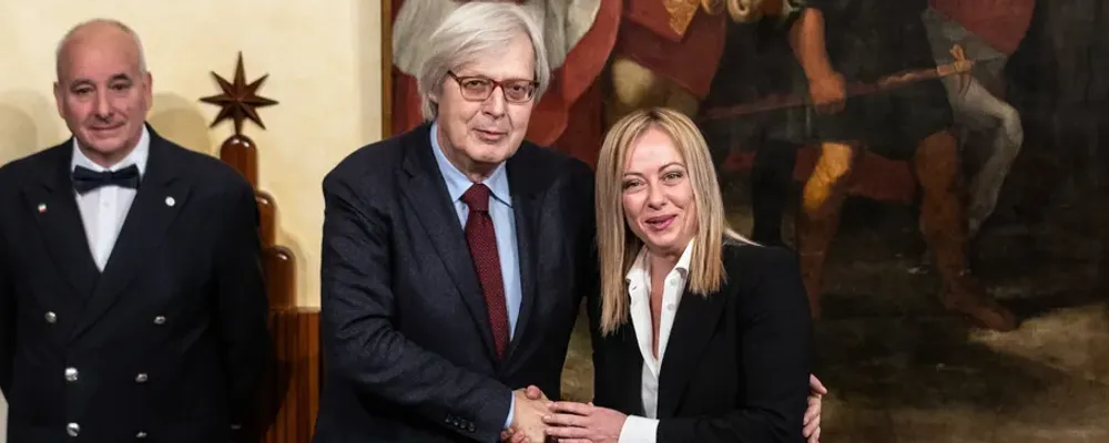 Vittorio Sgarbi e Giorgia Meloni