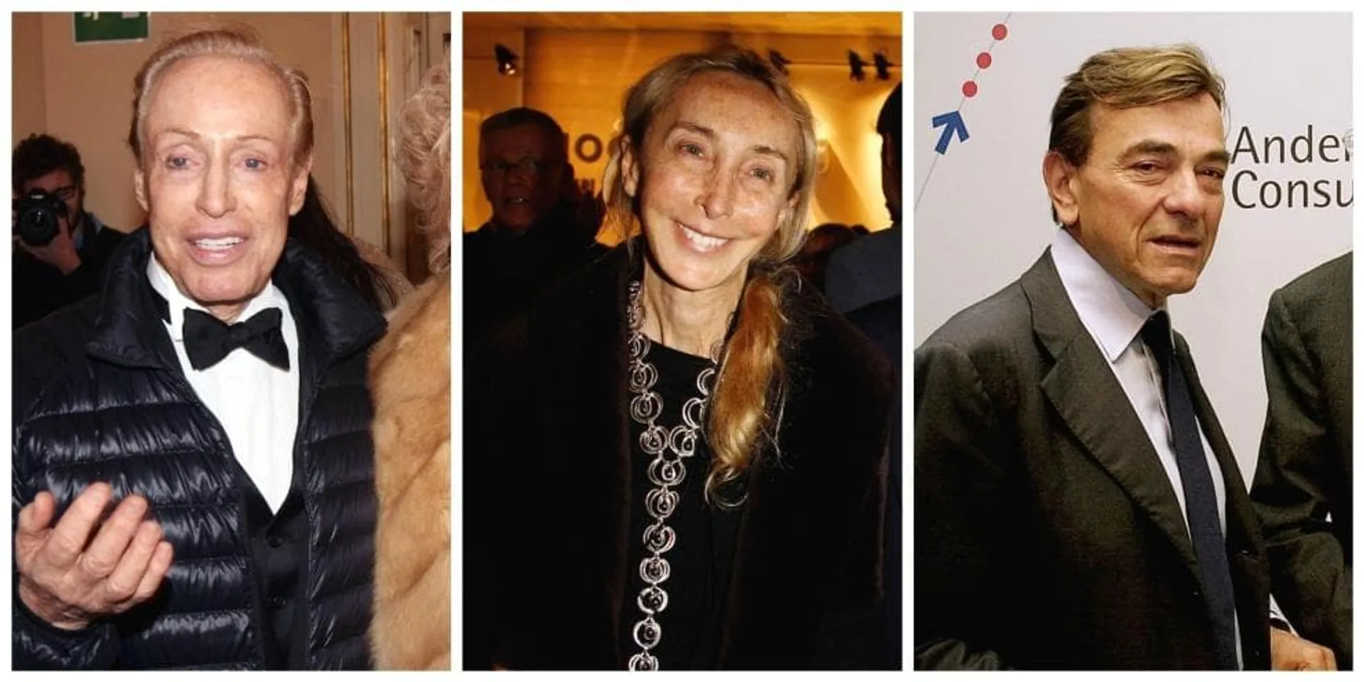 Da sinistra: Renato Balestra, Carla Sozzani, Giancarlo Boschetti