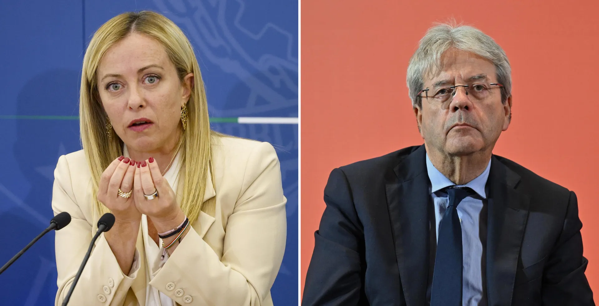 Giorgia Meloni e Paolo Gentiloni