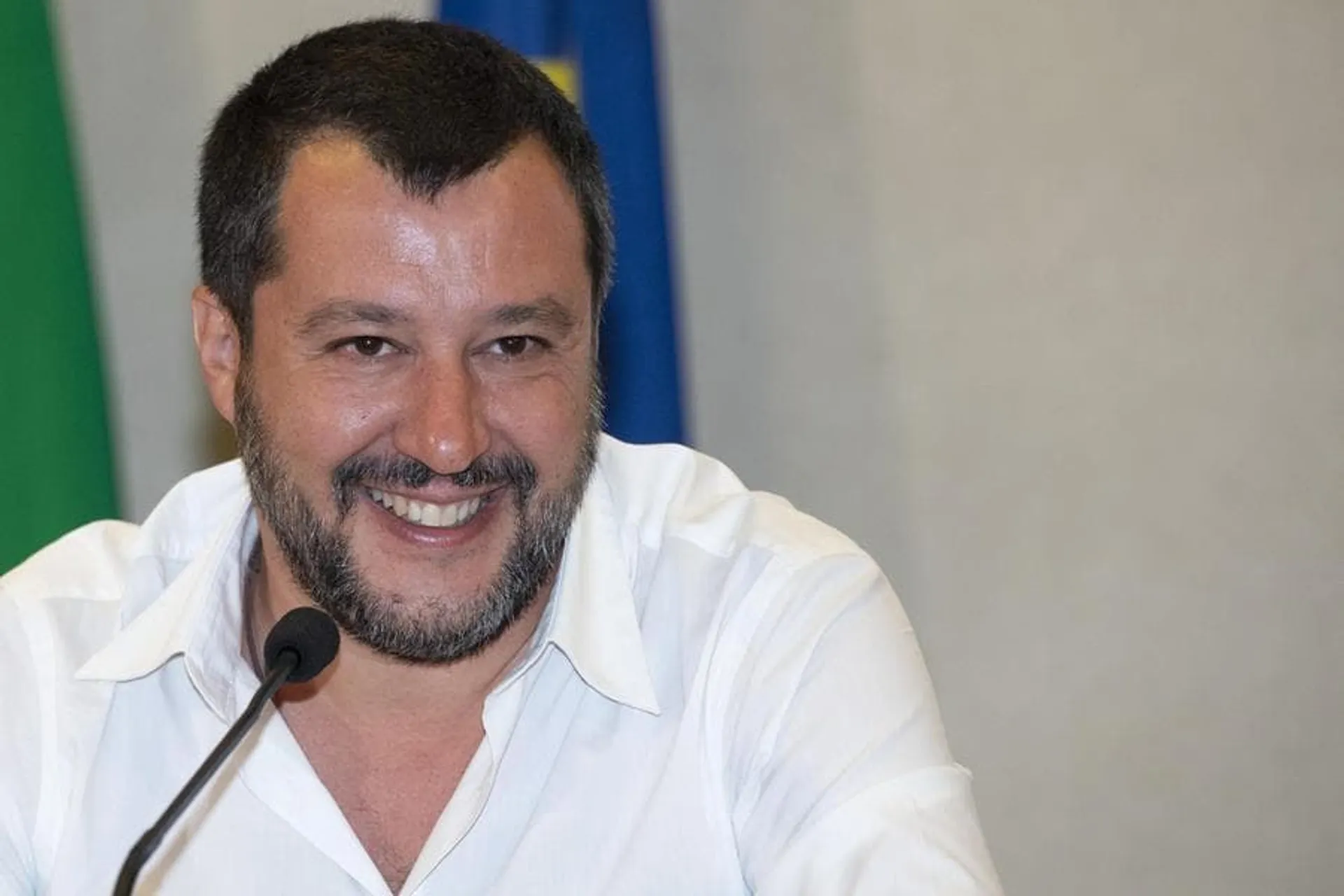 Il ministro dell'Interno, Matteo Salvini, in conferenza stampa al Viminale. Roma, 12 luglio 2019. ANSA/CLAUDIO PERI