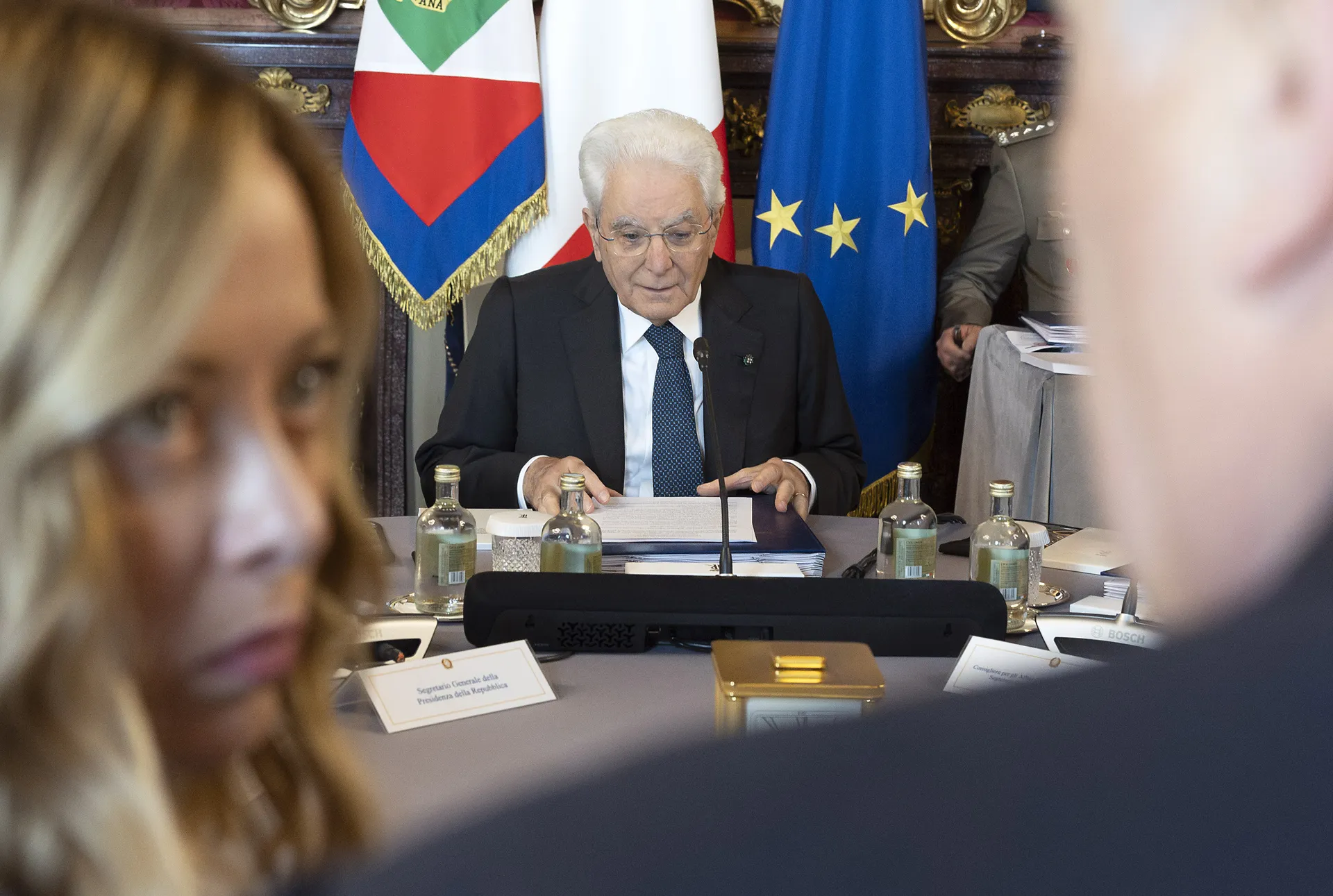 Nella foto il presidente della Repubblica Sergio Mattarella, la presidente del Consiglio Giorgia Meloni