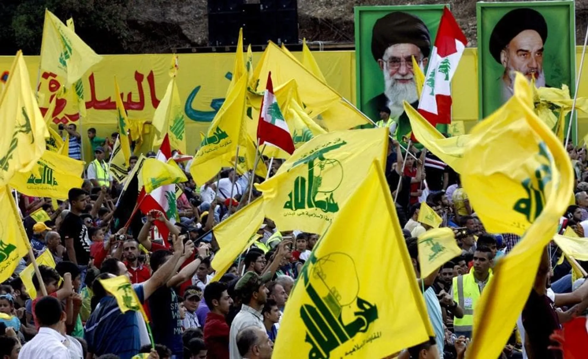 Una manifestazione anti-israeliana di Hezbollah in Libano