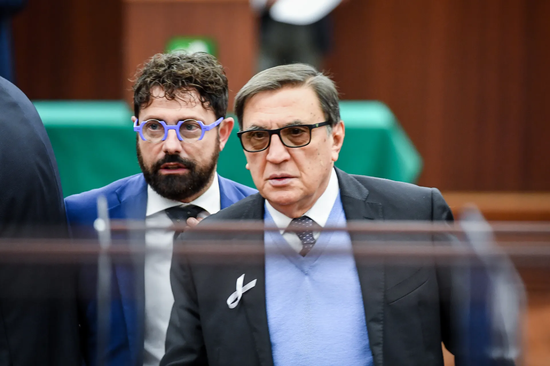 Palazzo Pirelli, primo consiglio regionale con la nuova giunta regionale ed elezione del presidente del consiglio regionale. Nella foto Paolo Franco e Romano La Russa