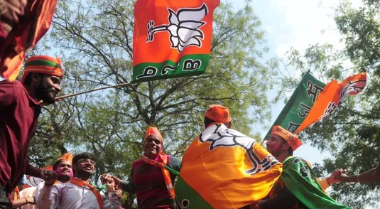 Festeggiamenti per la vittoria del partito induista Bjp