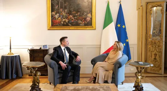 INCONTRO ROMANO  Giorgia Meloni incontra Elon Musk a Palazzo Chigi nel giugno del 2023