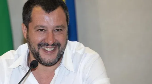 Il ministro dell'Interno, Matteo Salvini, in conferenza stampa al Viminale. Roma, 12 luglio 2019. ANSA/CLAUDIO PERI