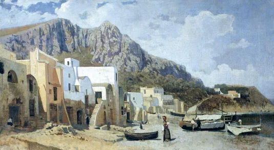 Una veduta di Capri nell'opera del 1866 di Guglielmo Ciardi 