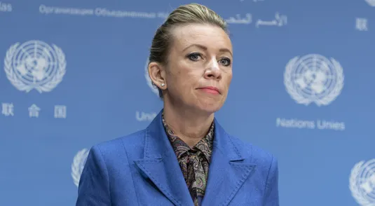 Maria Zakharova, direttrice del dipartimento di informazione del Ministero degli Esteri russo