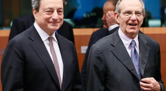 Mario Draghi e Pier Carlo Padoan