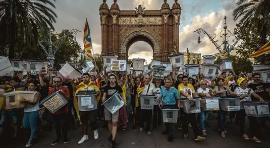 Manifestazione dei nazionalisti catalani a Barcellona