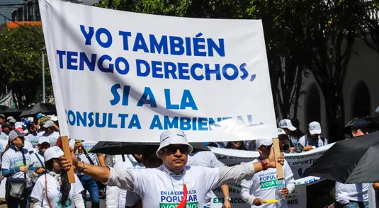 Manifestazione in favore del referendum in Ecuador